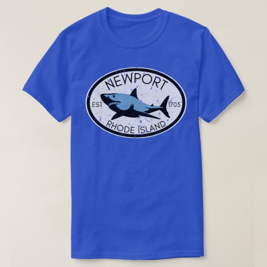 Newport Rhode Island Vist Shark Fish Beach Vint T-shirt (Design voorkant)