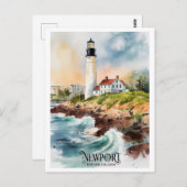 Newport, Rhode Island Vuurtoren schilderij Briefkaart (Voorkant / Achterkant)