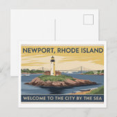 Newport, Rhode Island Vuurtoren schilderij Briefkaart (Voorkant / Achterkant)
