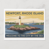 Newport, Rhode Island Vuurtoren schilderij Briefkaart (Voorkant)