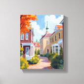 Newport Rhode Island Watercolor Canvas Afdruk (Voorkant)