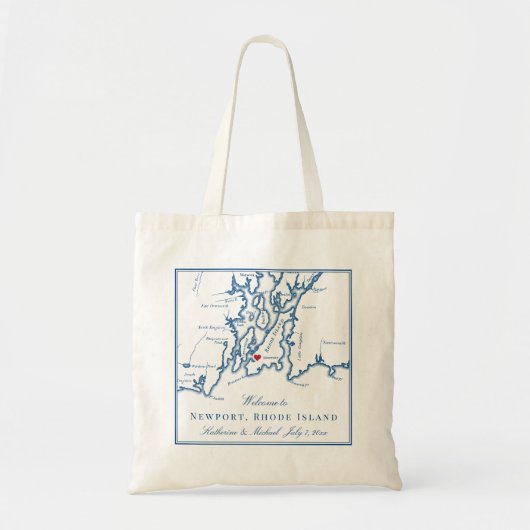 Newport Rhode Island Wedding Welcome Canvas tas (Voorkant)