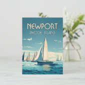 Newport Rhode Island Yacht Race  Flat Kaart (Staand voorkant)