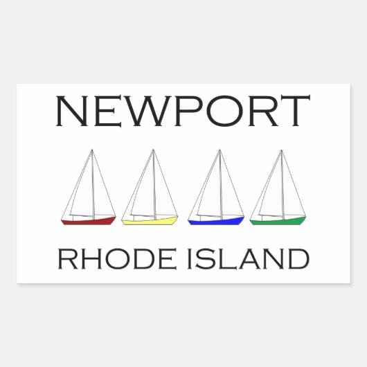 Newport Rhode Island zeilboten Rechthoekige Sticker (Voorkant)
