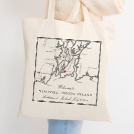 Newport Rhode Island Zwart Wit Huwelijk Welkom Tote Bag