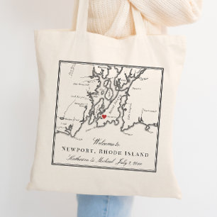 Newport Rhode Island Zwart Wit Huwelijk Welkom Tote Bag
