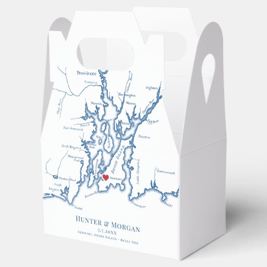 Newport RI bestemming bruiloft elegant Bedankdoosjes (Geopend)