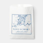 Newport RI Bestemming Bruiloft Liefde is Zoet Bedankzakje (Voorkant)