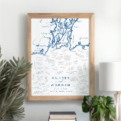 Newport RI Bruiloft Modern Gastenboek Poster