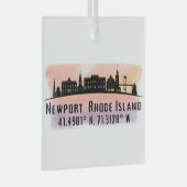 Newport RI City Skyline Glass Ornament (Voorkant Rechts)