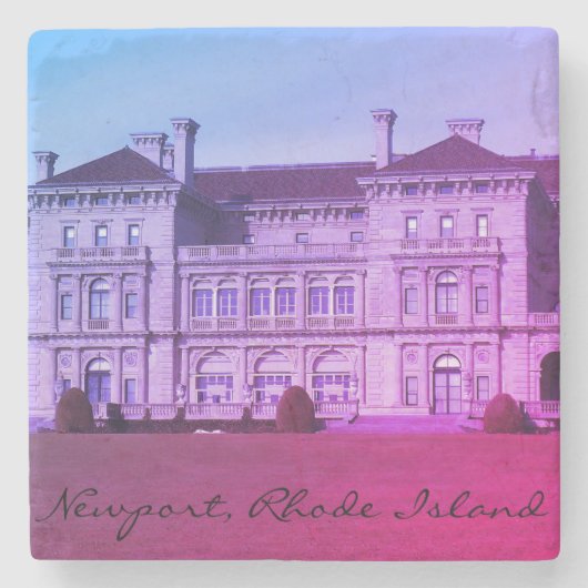 Newport, RI Cliff Walk Ocean Mansion Stenen Onderzetter (Voorkant)