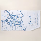 Newport RI gepersonaliseerde vrijgezellenweekend Strandlaken (Voorkant)