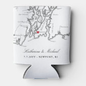 Newport, RI Map Wedding Favor Drink Holder Blikjeskoeler (Voorkant)