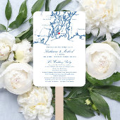 Newport, RI Map Wedding Program Elegant Navy Handwaaier