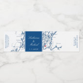 Newport RI Narragansett Bay Wedding Waterfles Etiket (Enkel label)