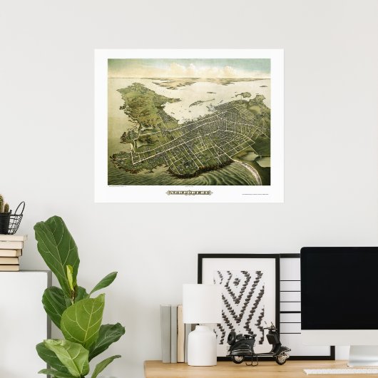 Newport, RI Panoramic Map - 1878 Poster (Thuiskantoor)