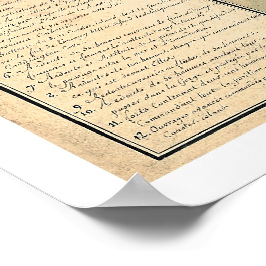 Newport, RI Revolutionaire Kaart 1780 Poster (Hoek)