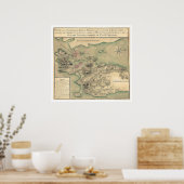 Newport, RI Revolutionaire Kaart 1780 Poster (Keuken)