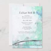 Newport, RI Thema Waterkleur Uitnodiging (Voorkant)