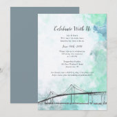 Newport, RI Thema Waterkleur Uitnodiging (Voorkant / Achterkant)