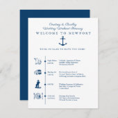 Newport RI Trouwweekend Reisplan Tijdschema Bijl. Informatiekaartje (Voorkant / Achterkant)