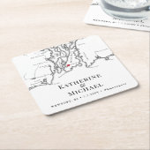 Newport RI Weddenschap Welkomstfeest Cocktail Hour Kartonnen Onderzetters (Schuin)