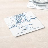 Newport RI Weddenschap Welkomstfeest Cocktail Hour Kartonnen Onderzetters (Schuin)