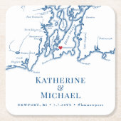 Newport RI Weddenschap Welkomstfeest Cocktail Hour Kartonnen Onderzetters (Voorkant)