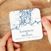 Newport RI Weddenschap Welkomstfeest Cocktail Hour Kartonnen Onderzetters