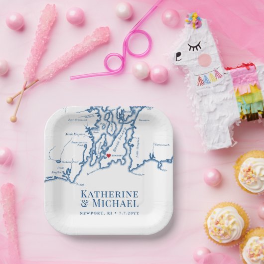 Newport RI Wedding Engagement Papieren Bordje (Feest)