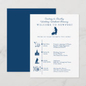 Newport RI Wedding Weekend Itinerary Chronologie E Informatiekaartje (Voorkant / Achterkant)