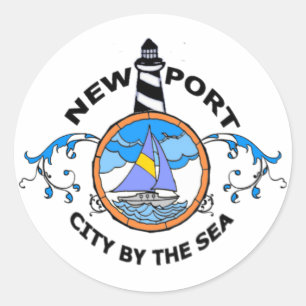 Newport. Ronde Sticker