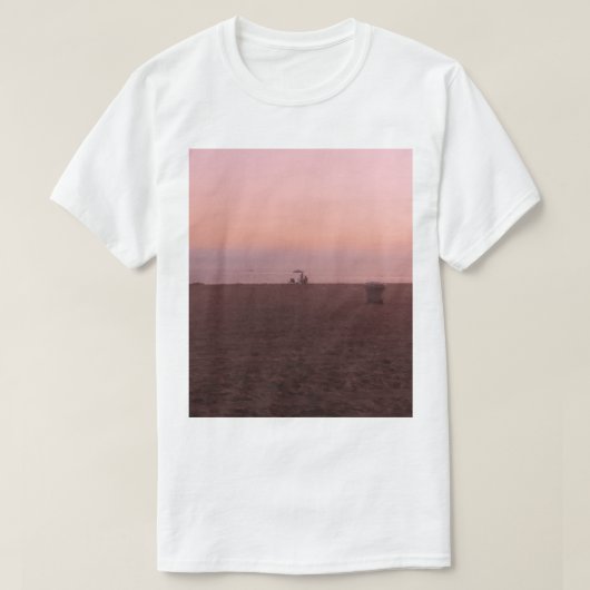 Newport strand roze zonsondergang t-shirt (Design voorkant)