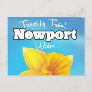 Newport Wales vintage narcis reisposter Briefkaart