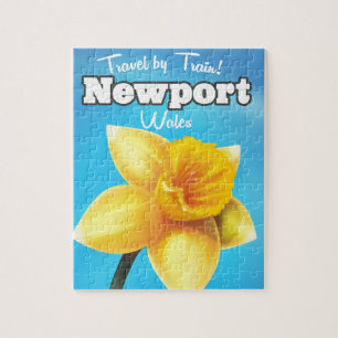 Newport Wales vintage narcis reisposter Legpuzzel