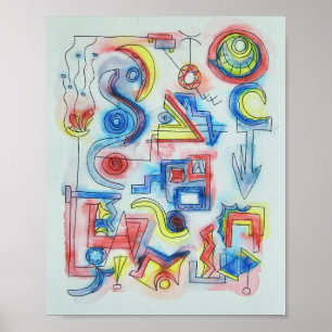Newport-Whimsical Abstracte Art Poster