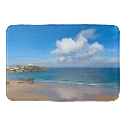 Newquay Bay in de zomer Badmat (Voorkant)