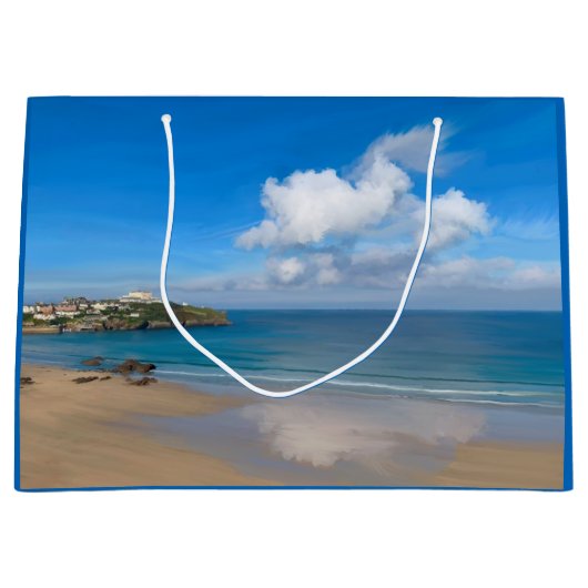 Newquay Bay in de zomer Groot Cadeauzakje (Voorkant)