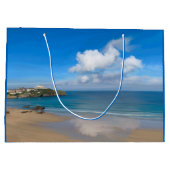 Newquay Bay in de zomer Groot Cadeauzakje (Achterkant)