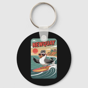 Newquay Beach Vibes, Leuk Retro Zonsondergang En S Sleutelhanger