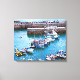 Newquay Boats Canvas Afdruk