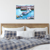 Newquay Boats Canvas Afdruk (Insitu (Slaapkamer))