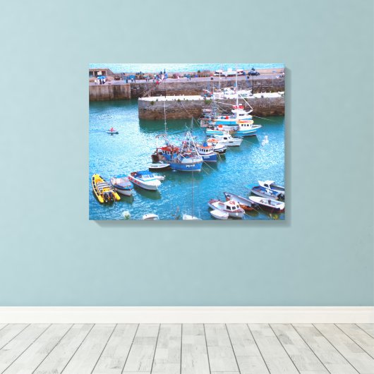 Newquay Boats Canvas Afdruk (Insitu (Houten vloer))
