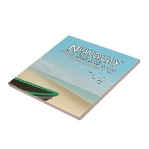 Newquay Engeland Vintage reisposter aan zee Tegeltje