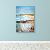 Newquay Fistral Beach at Sunset Canvas Afdruk (Insitu (Houten vloer))