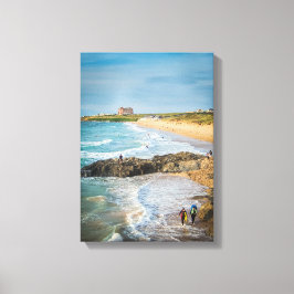 Newquay Fistral Beach at Sunset Canvas Afdruk