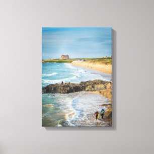 Newquay Fistral Beach at Sunset Canvas Afdruk