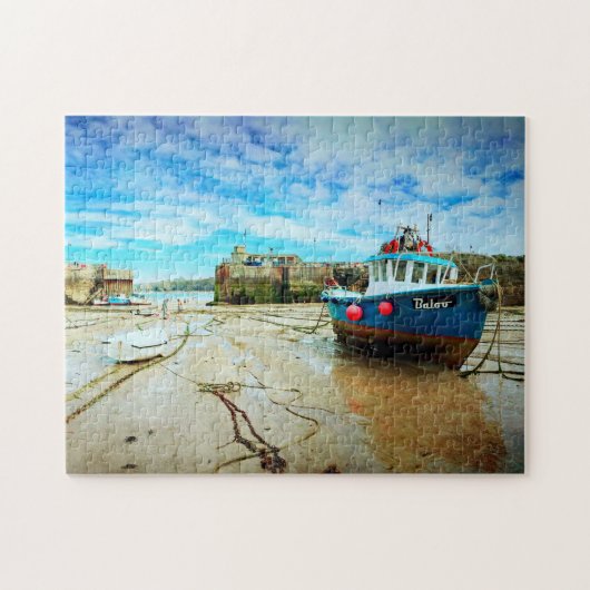 Newquay Harbour, Cornwall bij Low Tide Legpuzzel (Horizontaal)