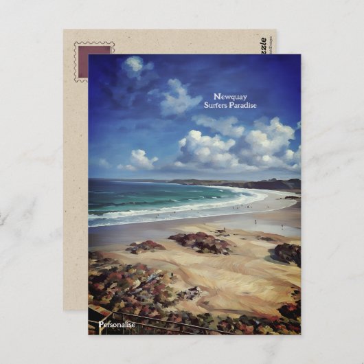 Newquay Surf Beach Cornwall Seaside Persoonlijk Briefkaart (Voorkant / Achterkant)