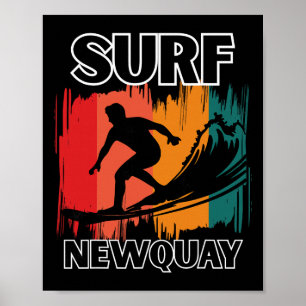Newquay Surf Retro Cornwall Surfen En Strand Sfeer Poster